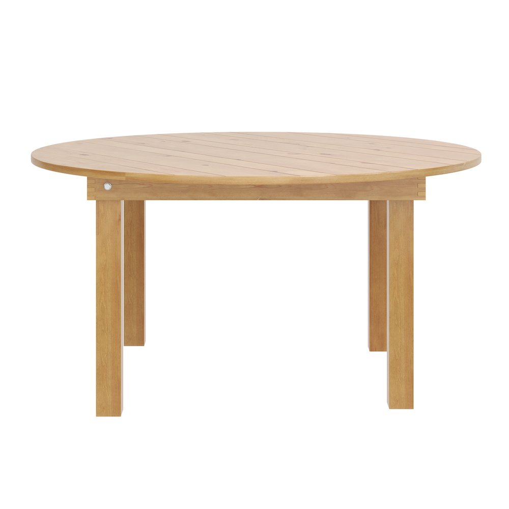 60″ Round Light Natural Farmhouse Folding Table