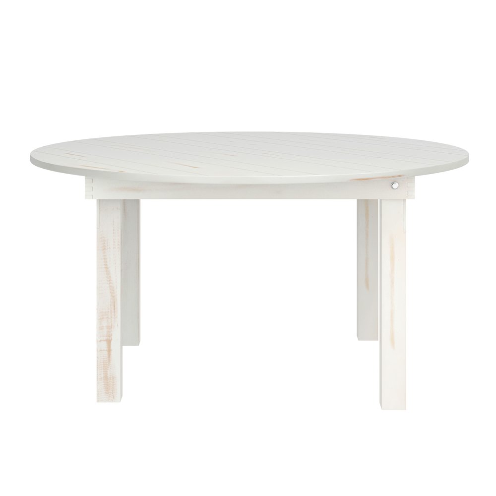 60″ Round White Farmhouse Folding Table