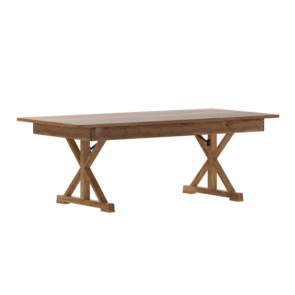 7′ x 40″ Farm Style Dining Table with X-Legs for Commercial and Residential Use