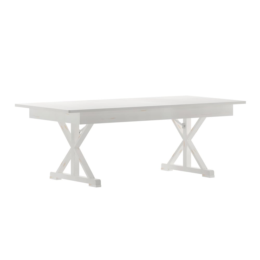 7′ x 40″ Farm Style Dining Table with X-Legs for Commercial and Residential Use