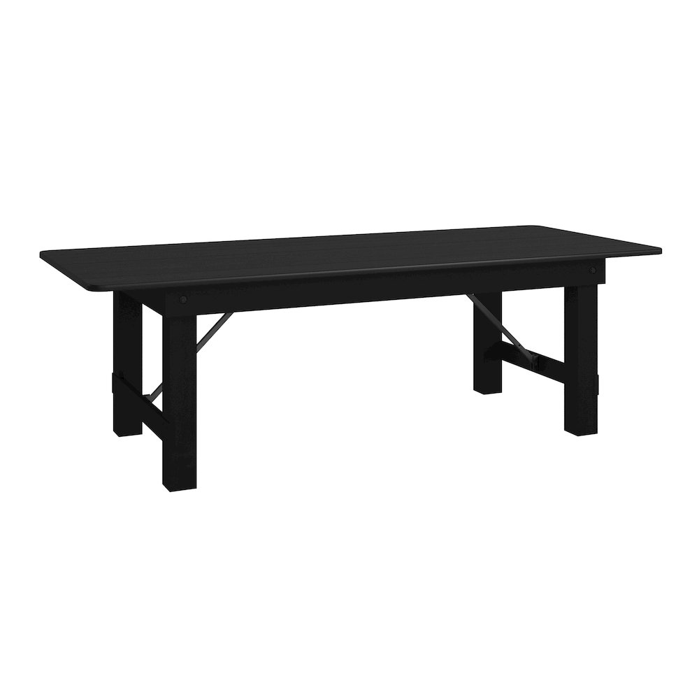 8’x 40″ Rectangular Black Wash Farmhouse Folding Table