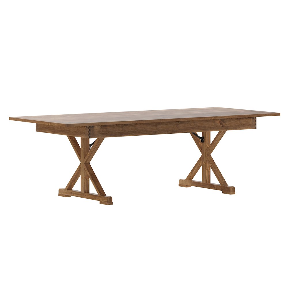 8′ x 40″ Farm Style Dining Table with X-Legs for Commercial and Residential Use