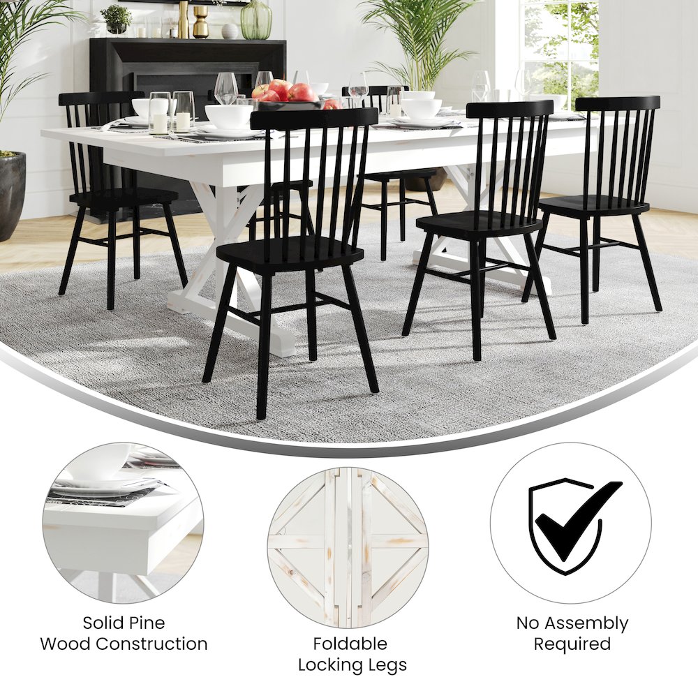 8′ x 40″ Farm Style Dining Table with X-Legs for Commercial and Residential Use