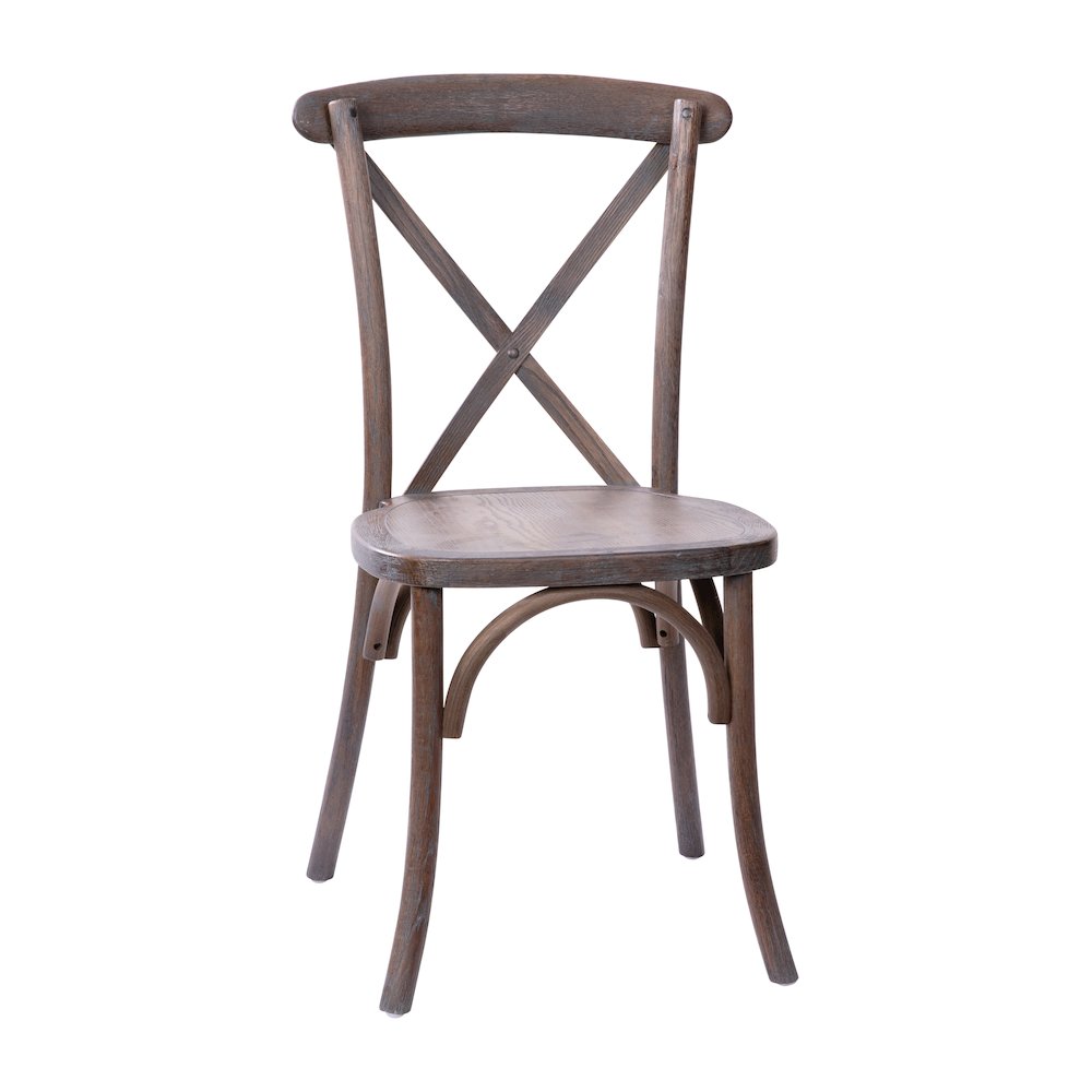 Gray Wash Dark Driftwood X-Back Chair