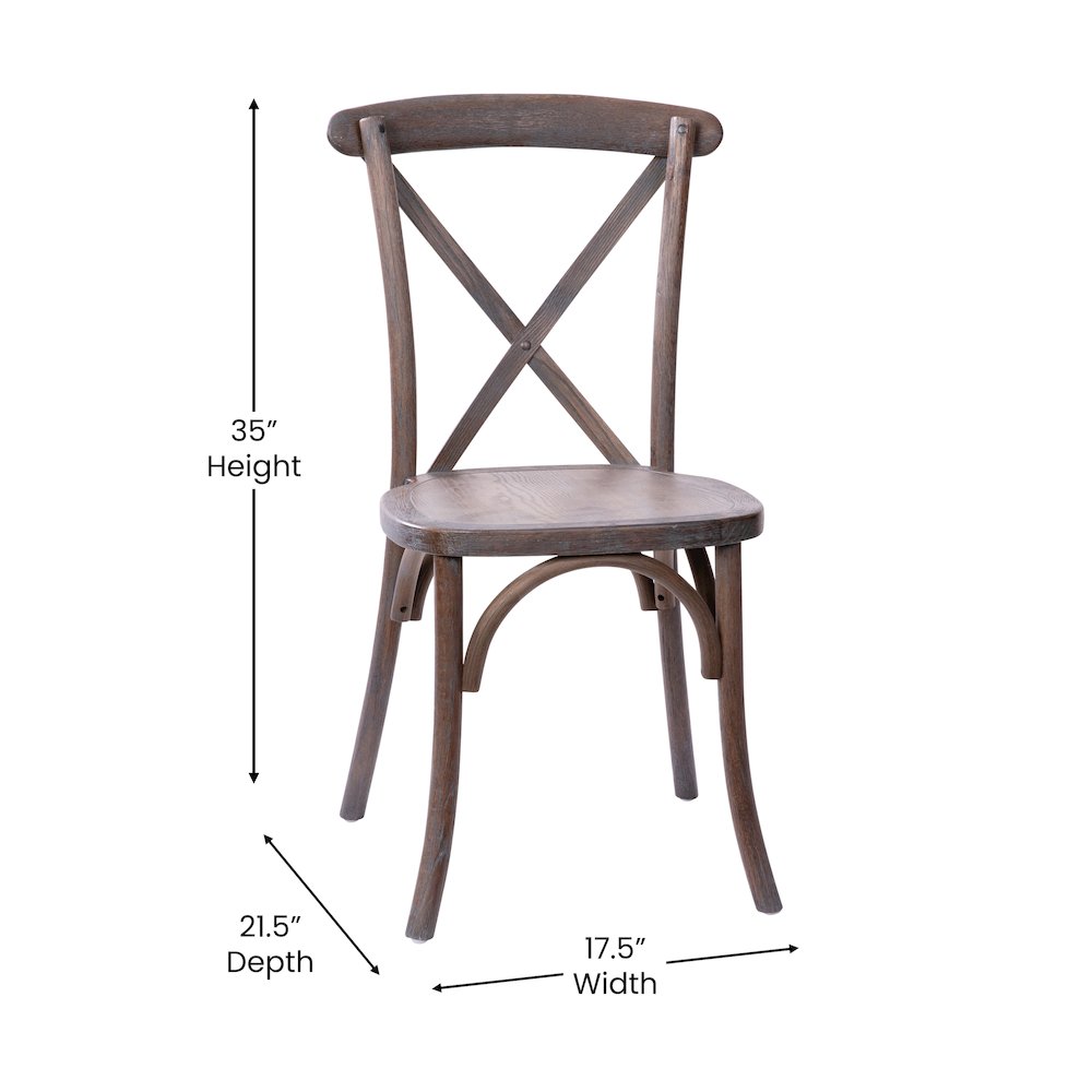 Gray Wash Dark Driftwood X-Back Chair