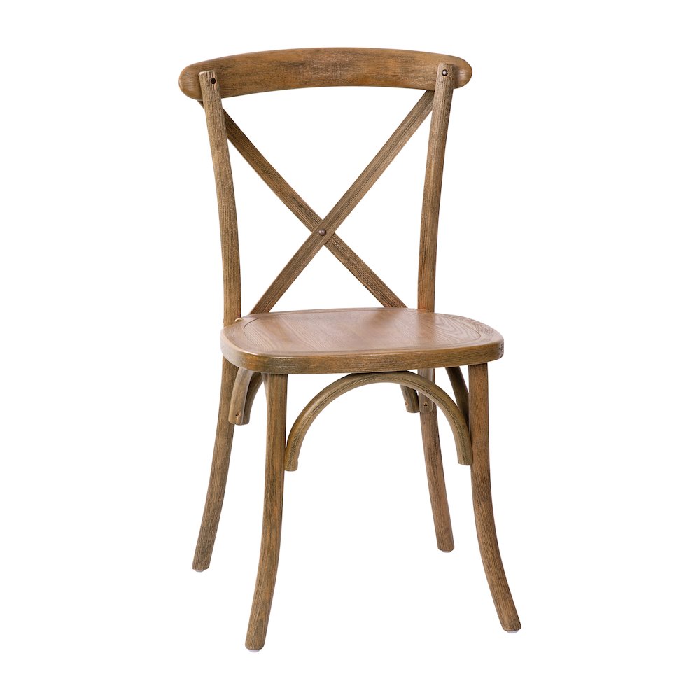 Hand Scraped Dark Natural X-Back Chair