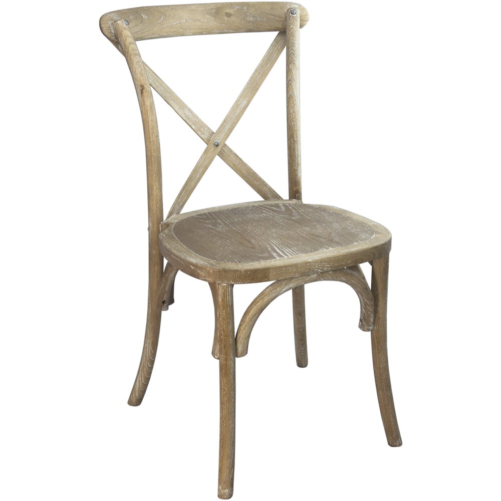 Natural With White Grain X-Back Chair