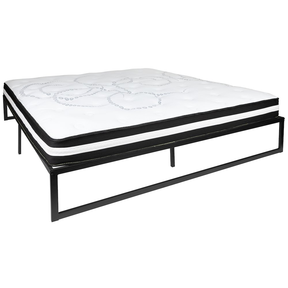 14 in Metal Platform Bed Frame in a Box (No Box Spring Required) – King