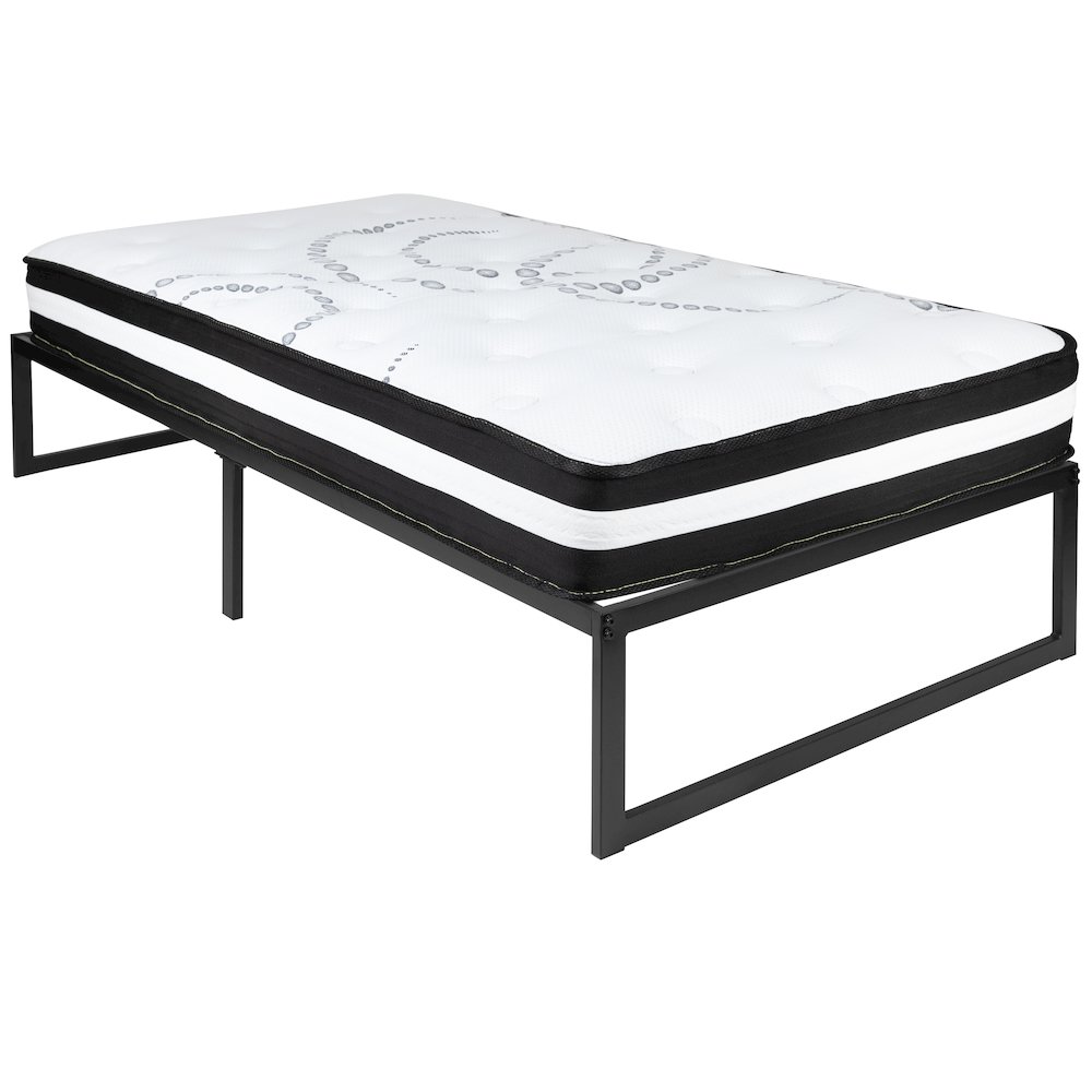 14 in Metal Platform Bed Frame in a Box (No Box Spring Required) – Twin