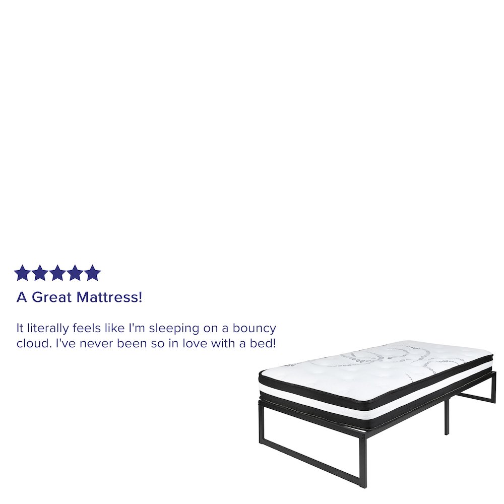 14 in Metal Platform Bed Frame in a Box (No Box Spring Required) – Twin