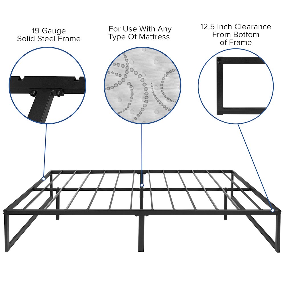 14 in Metal Platform Bed Frame – (Full)