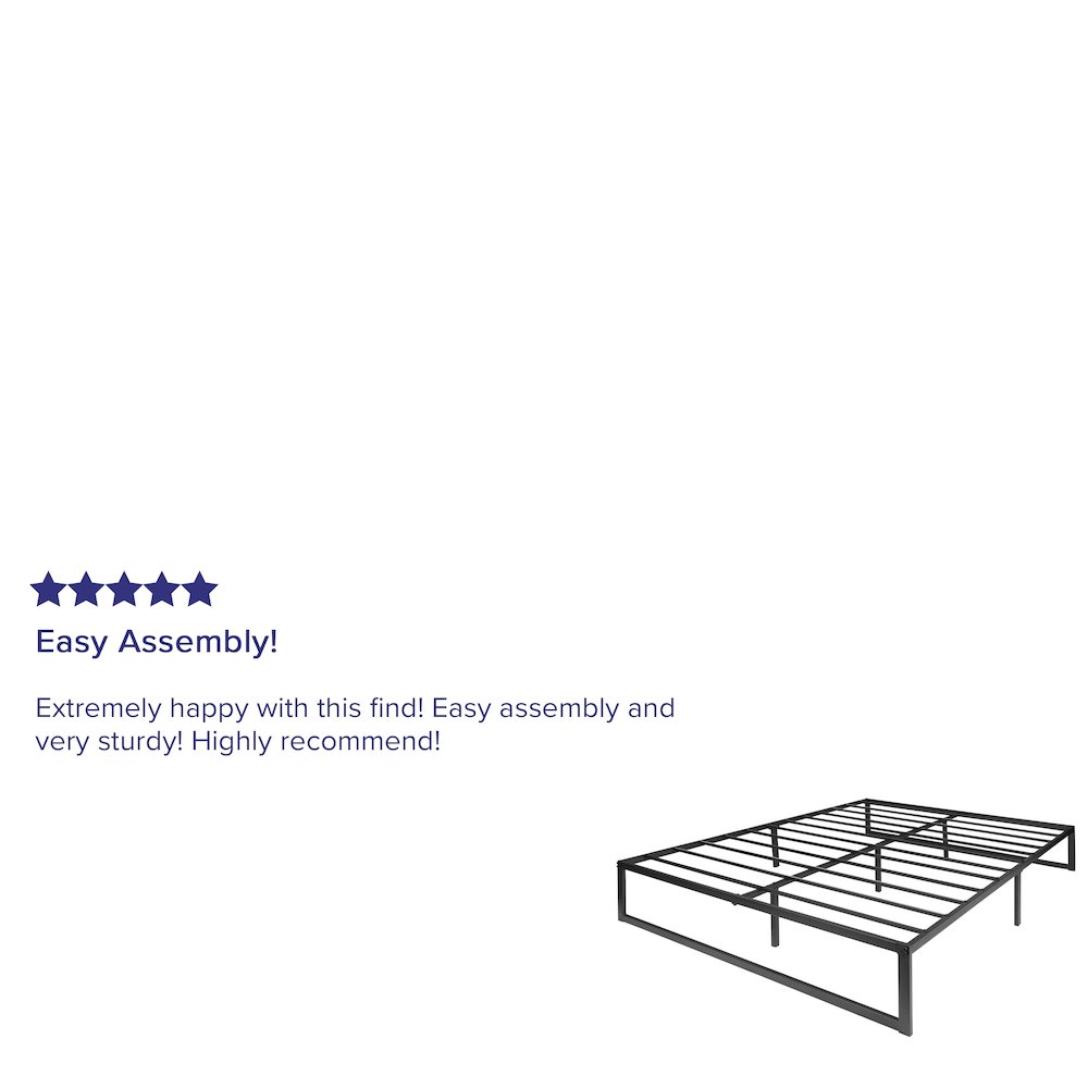 14 in Metal Platform Bed Frame – (Queen)