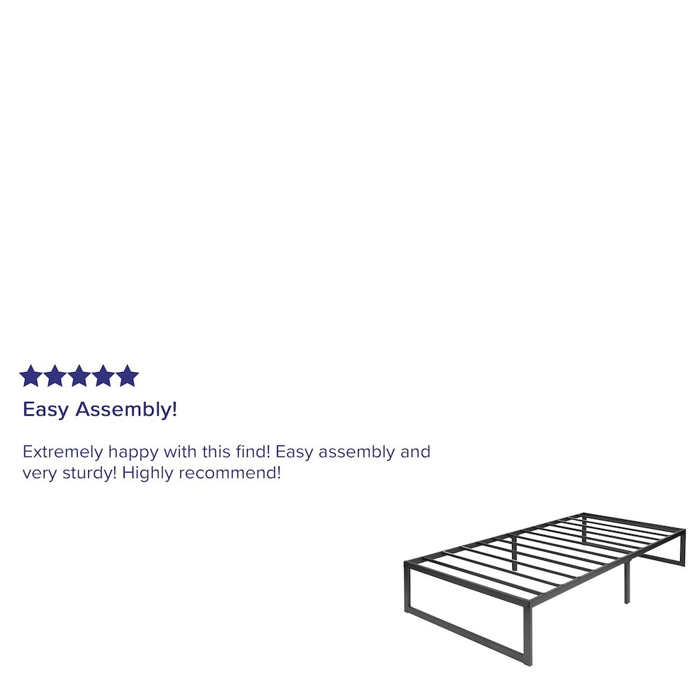 14 in Metal Platform Bed Frame – (Twin)