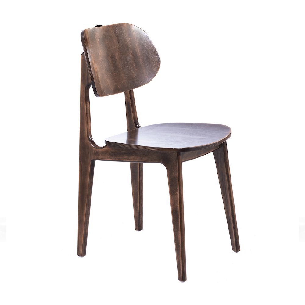 Verona Solid Wood Dining Chair with Curved Oval Backrest in Antique Copper