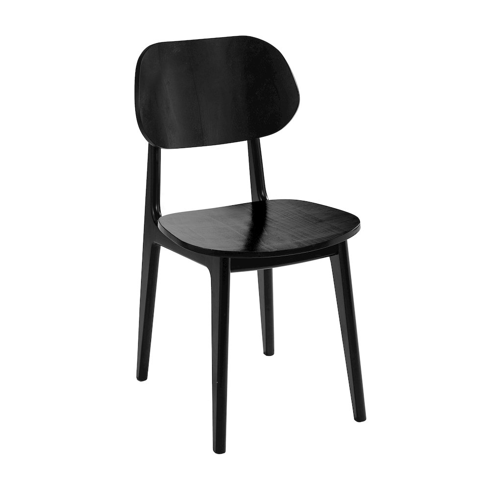Verona Solid Wood Dining Chair with Curved Oval Backrest in Black