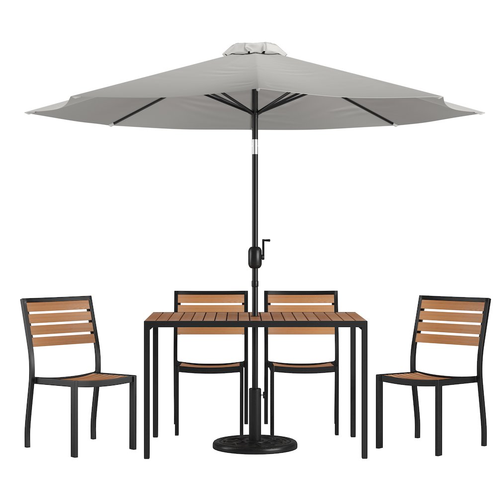 7 Piece Patio Set – 4 Stacking Chairs