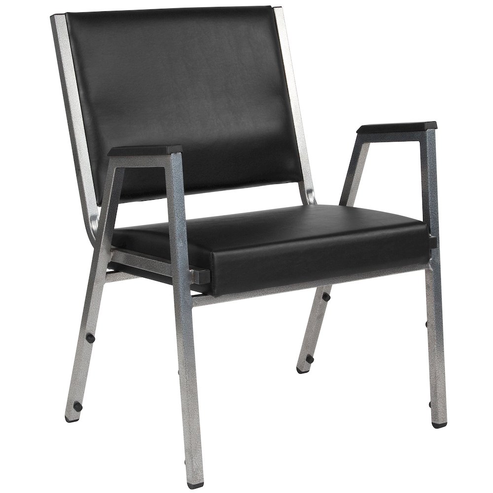 1000 lb. Rated Black Antimicrobial Vinyl Bariatric Medical Reception Arm Chair