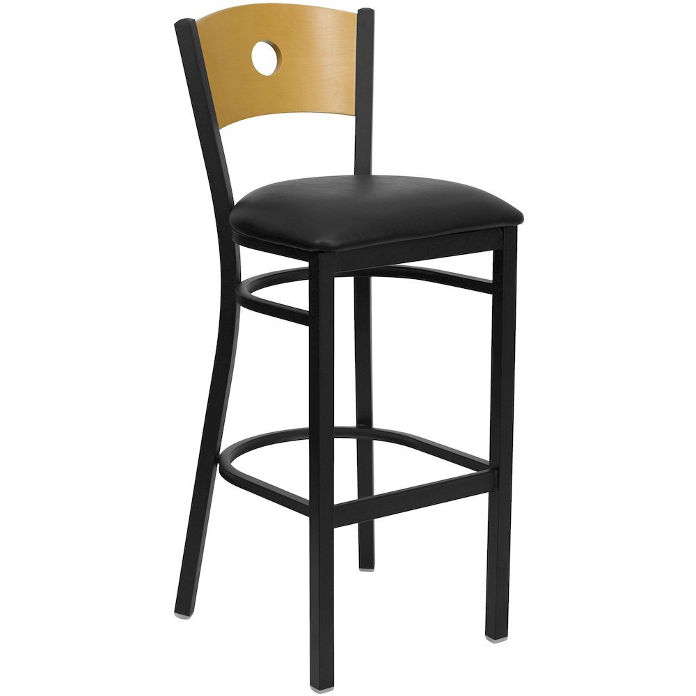 ack Metal Restaurant Barstool – Natural Wood Back