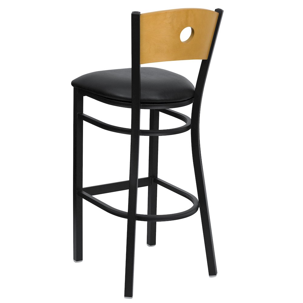 ack Metal Restaurant Barstool – Natural Wood Back