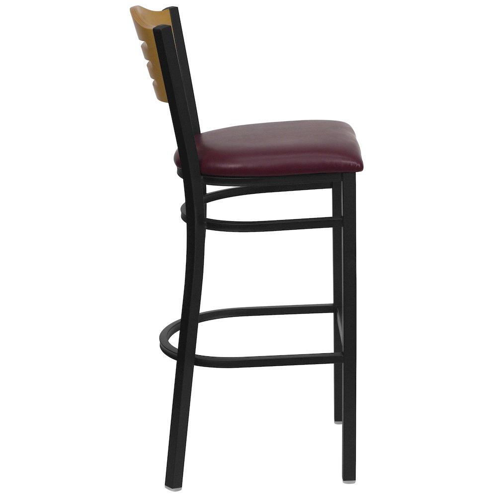 Back Metal Restaurant Barstool – Natural Wood Back