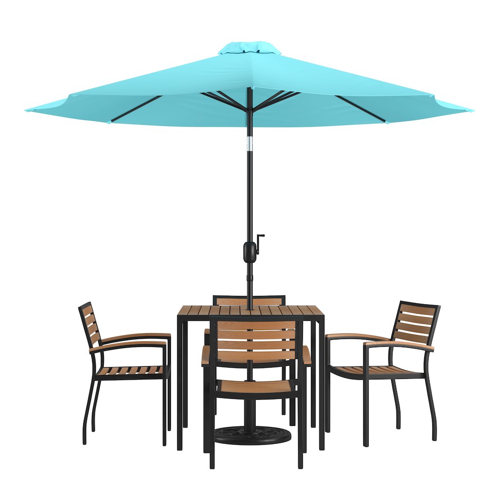 7 Piece Table Set – 4 Stackable Chairs