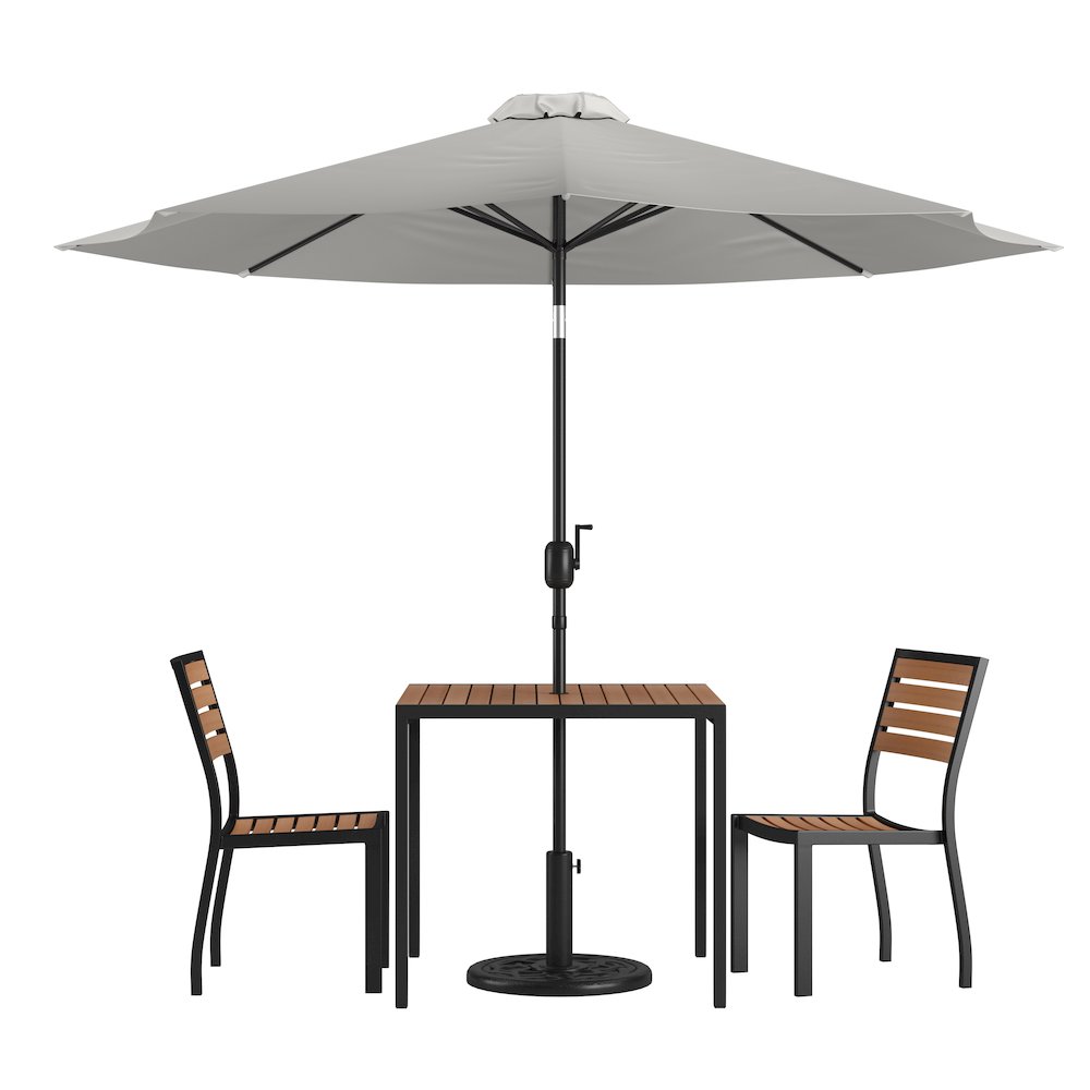5 Piece Patio Set-2 Stacking Chairs
