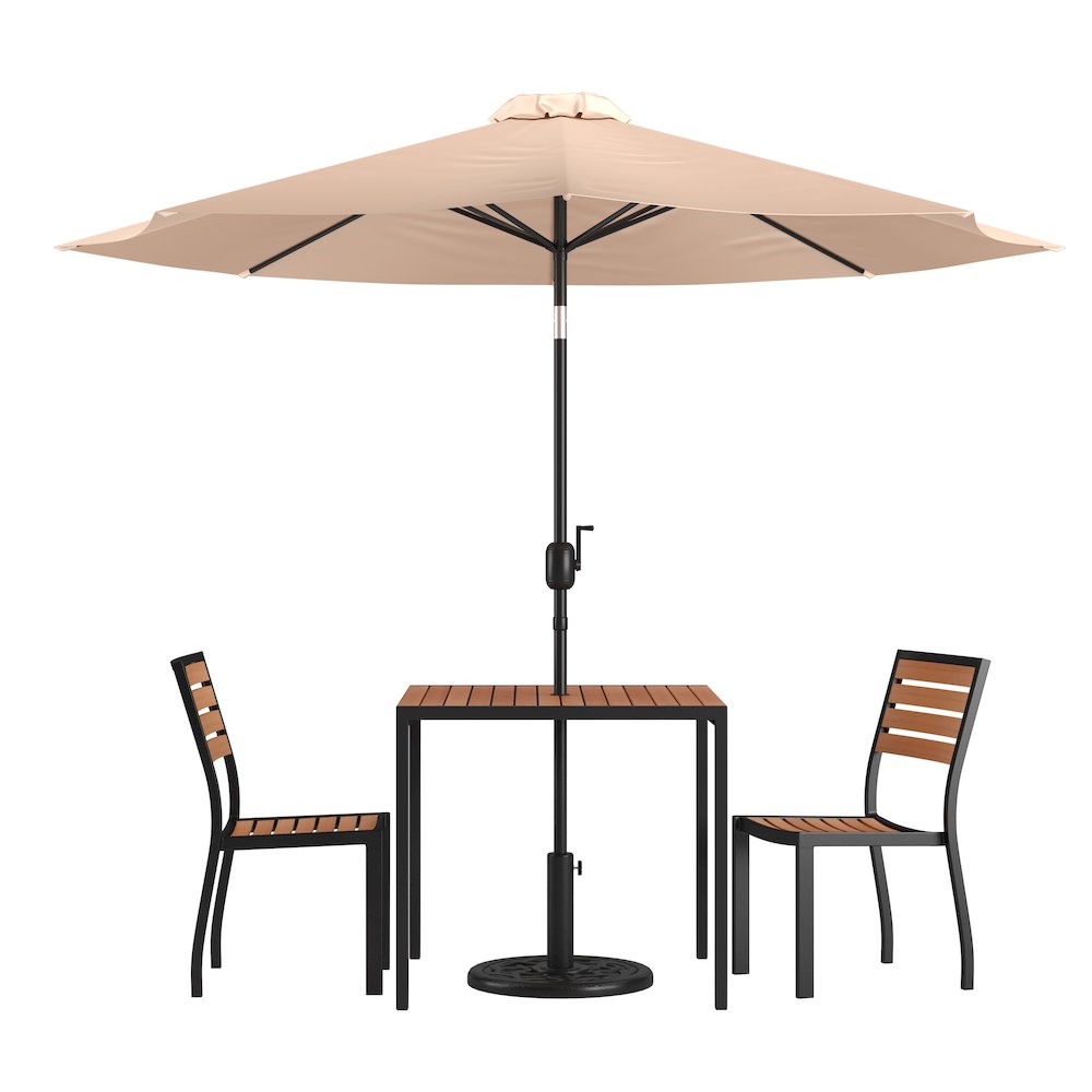 5 Piece Patio Set – 2 Stacking Chairs