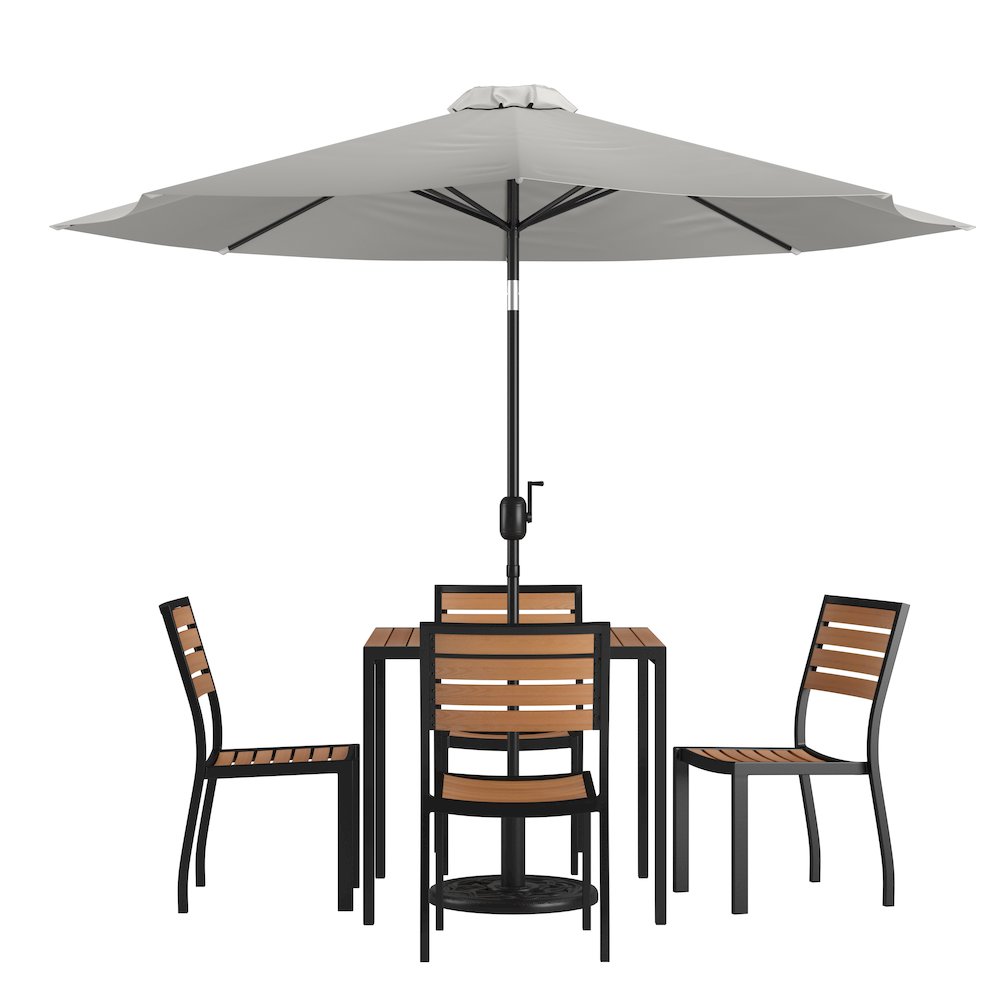 7 Piece Patio Set-4 Stacking Chairs