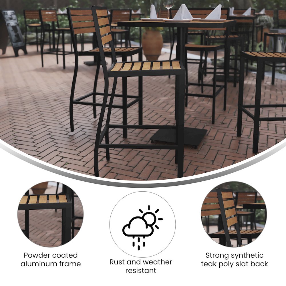 Contemporary All-Weather Patio Bar Stool