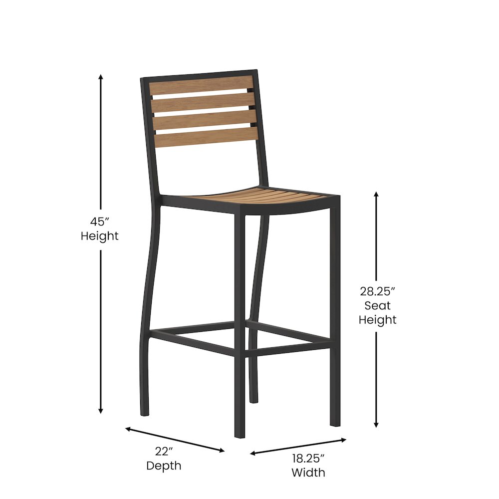 Contemporary All-Weather Patio Bar Stool