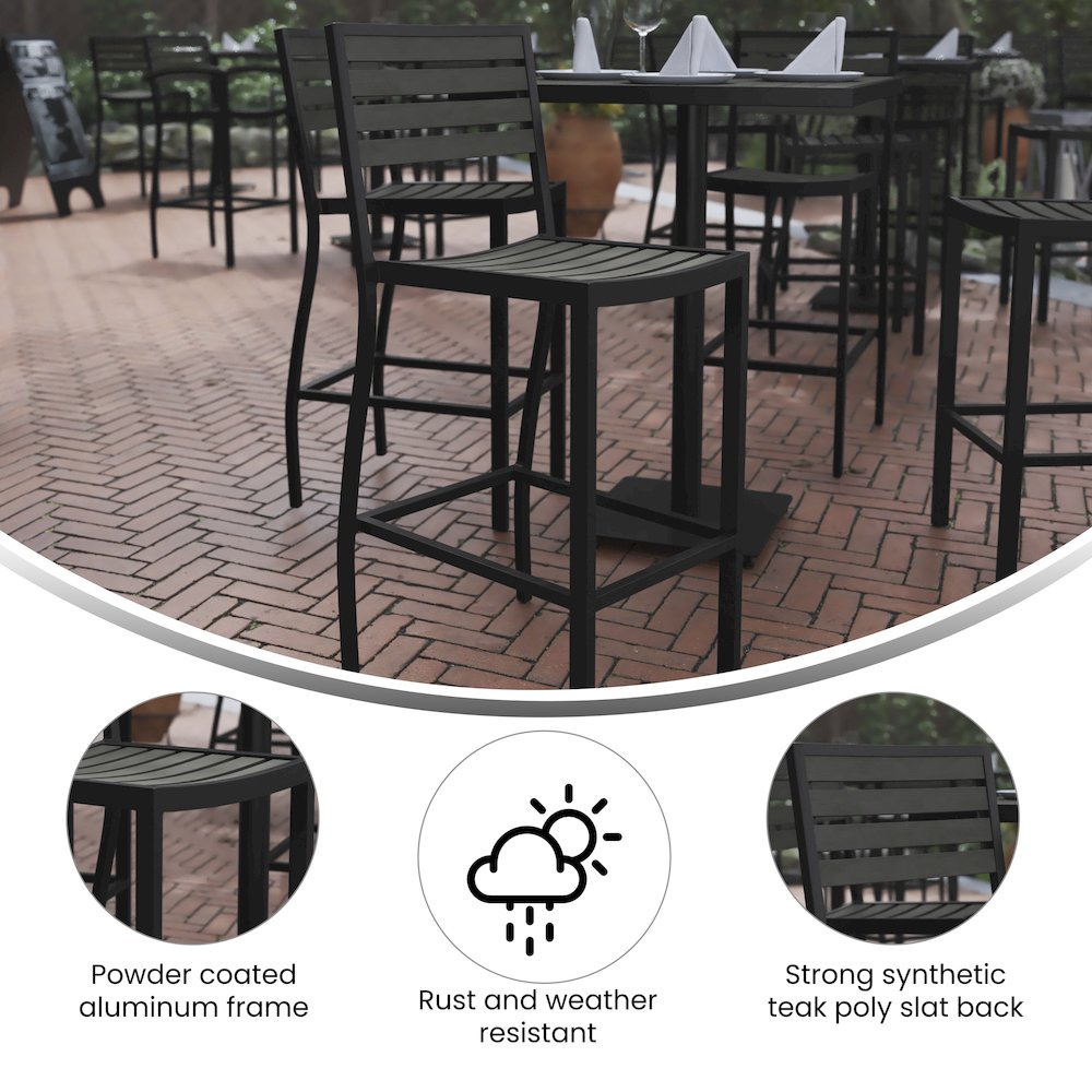 Contemporary All-Weather Patio Bar Stool