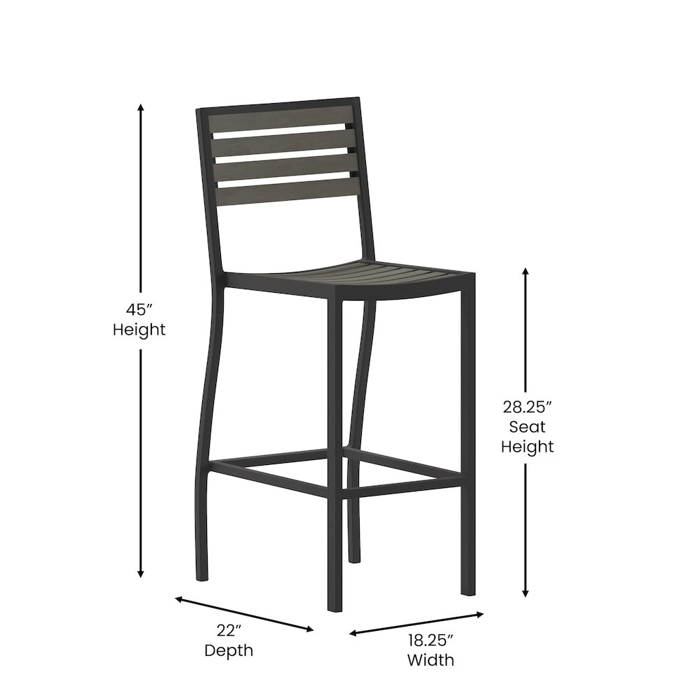 Contemporary All-Weather Patio Bar Stool