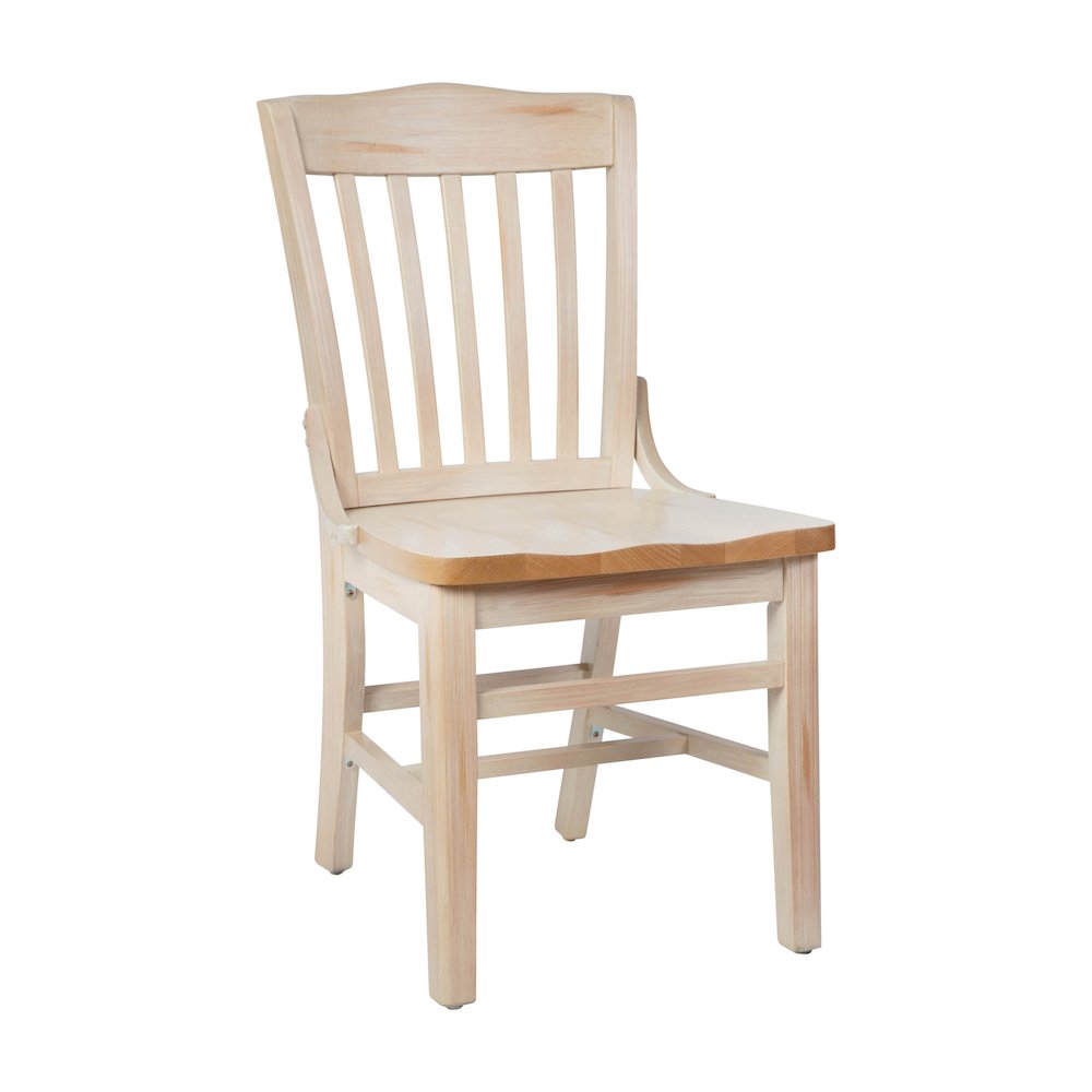 HERCULES School House Back Antique White Wood Restaurant Chair