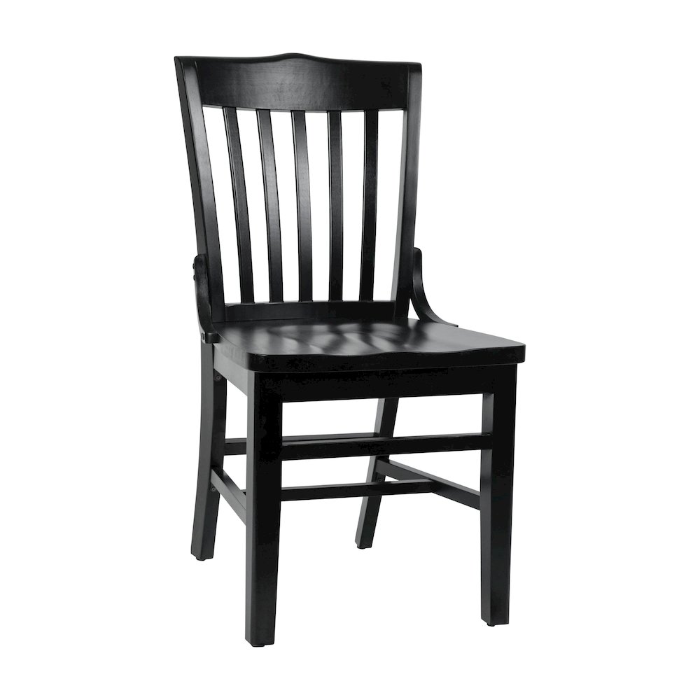 HERCULES School House Back Black Wood Restaurant Chair