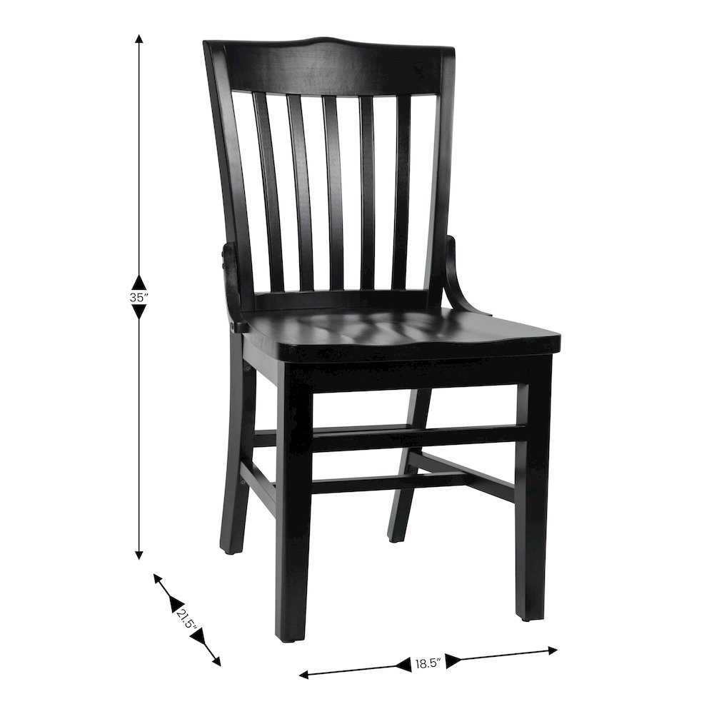 HERCULES School House Back Black Wood Restaurant Chair