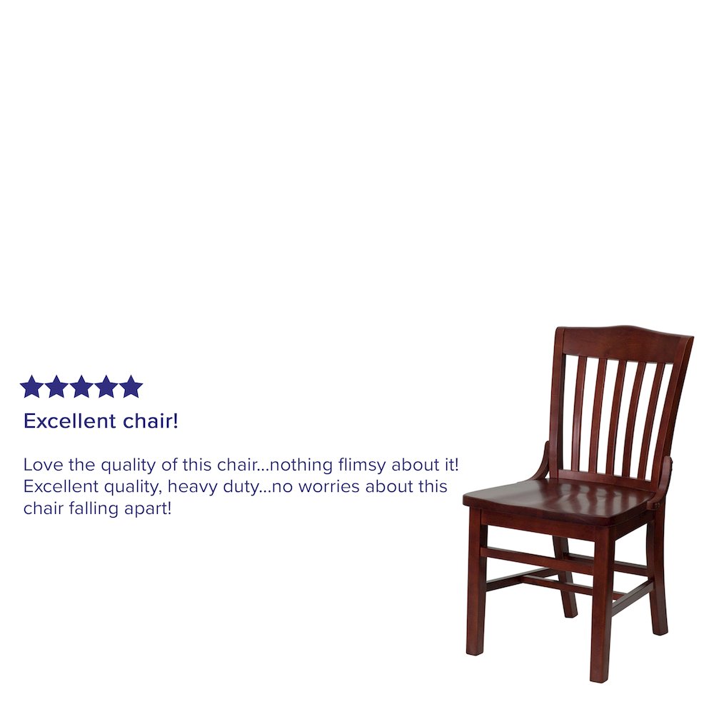 School House Back Mahogany Wood Restaurant Chair