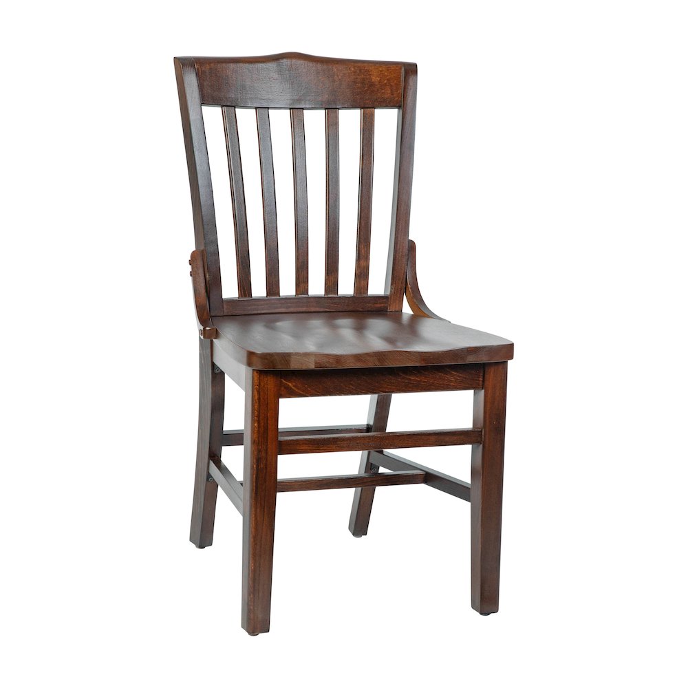School House Back Walnut Wood Restaurant Chair