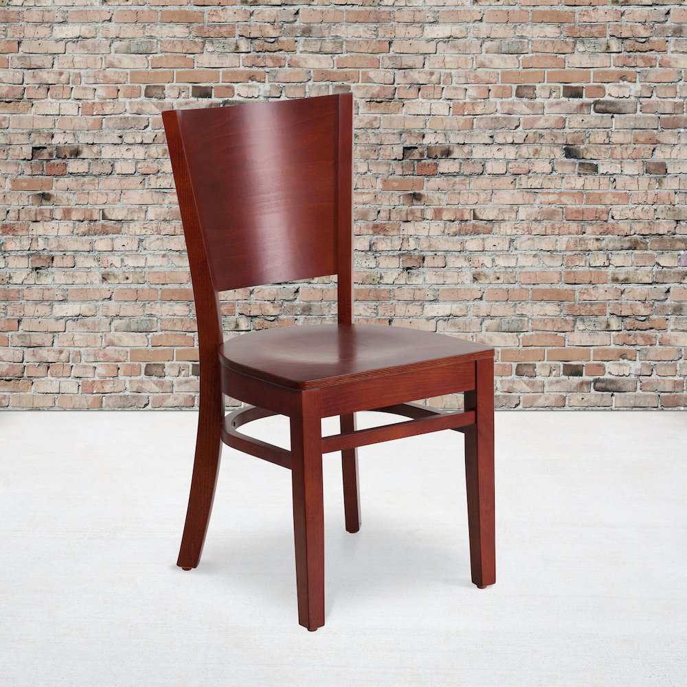 Solid Back Mahogany Wood Restaurant Chair