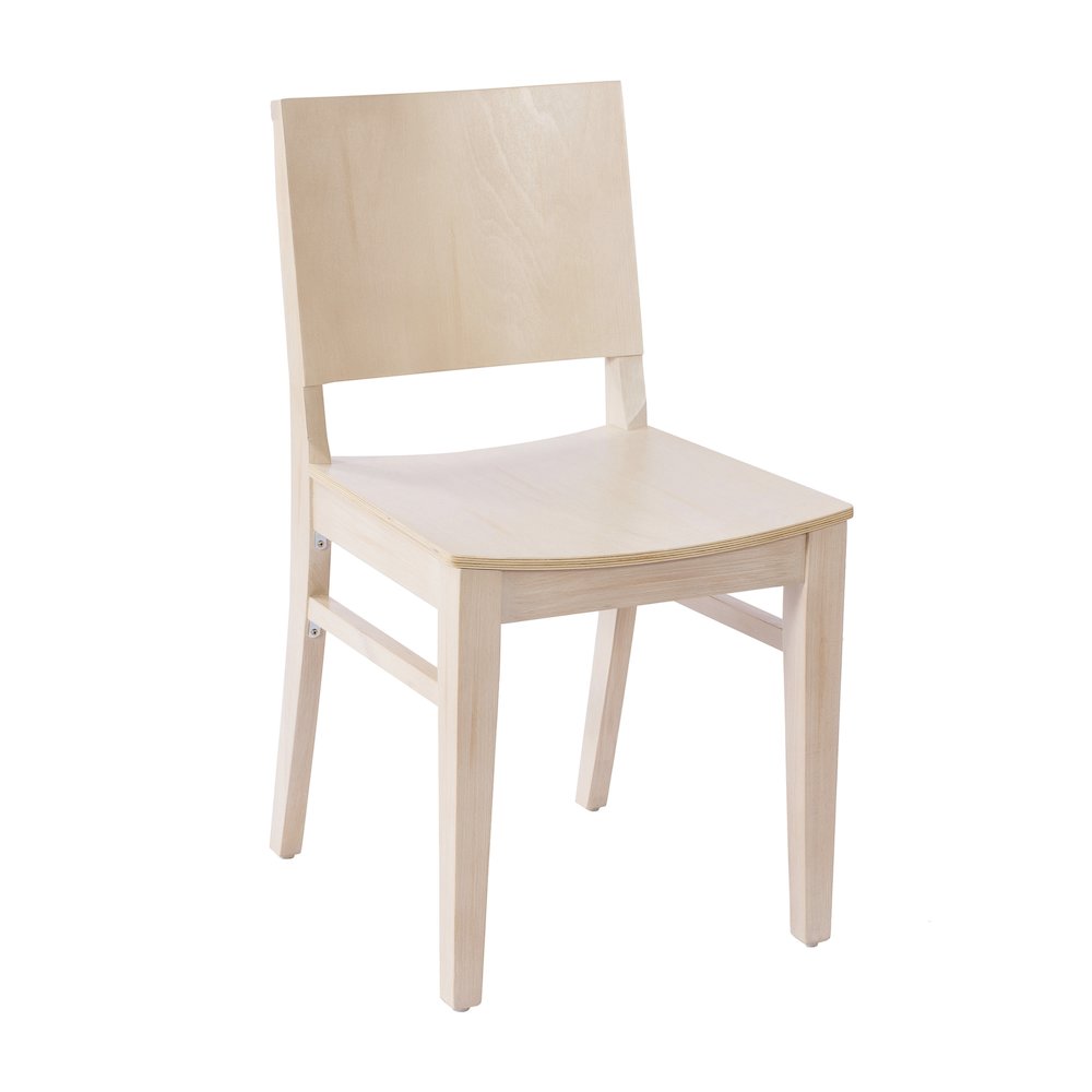 Naples Solid Wood Dining Chair with Curved Backrest and Antique White Finish
