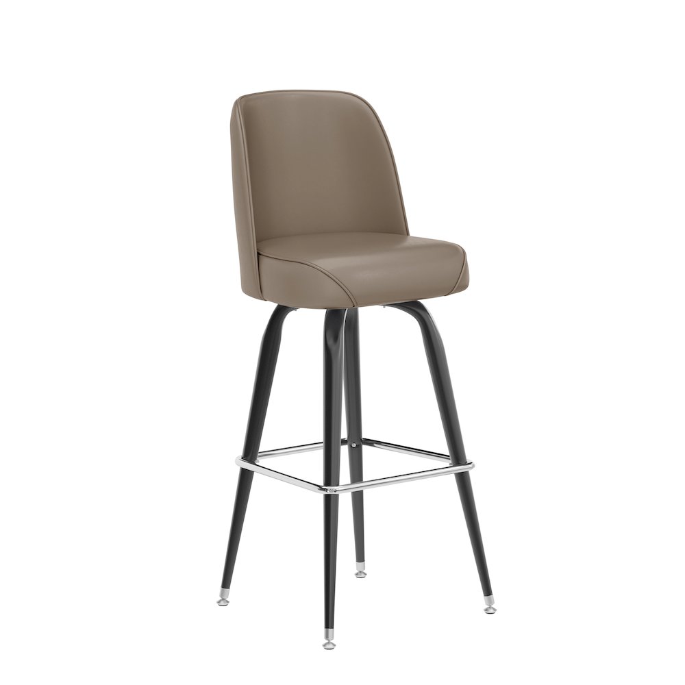 James Commercial Grade Metal Barstool with Beige Swivel Bucket Seat