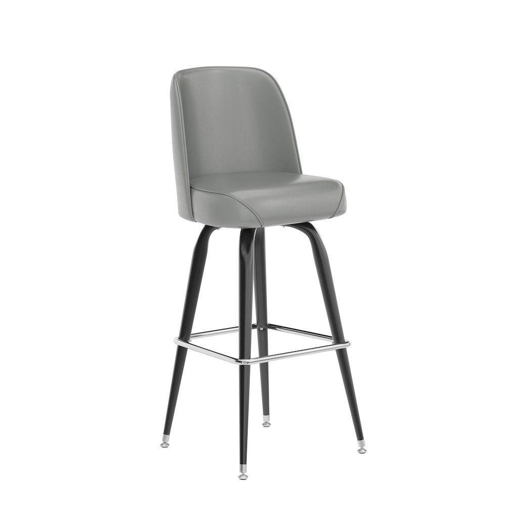 James Commercial Grade Metal Barstool with Gray Swivel Bucket Seat