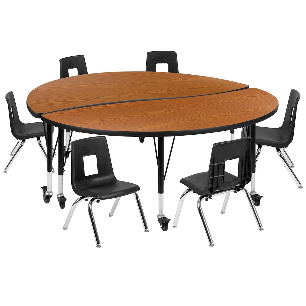 Mobile 60″ Table Set with 12″ Student Stack Chairs