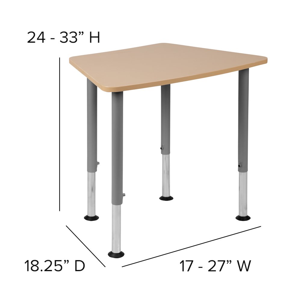 Hex Natural Collaborative Student Desk (from 22.3″ to 34″) – Home and Classroom