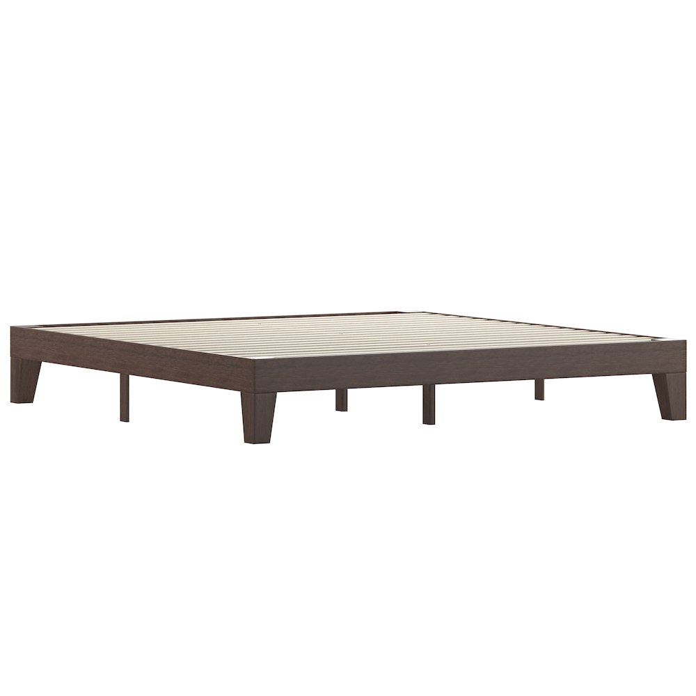 Wood King Platform Bed with Wooden Support Slats
