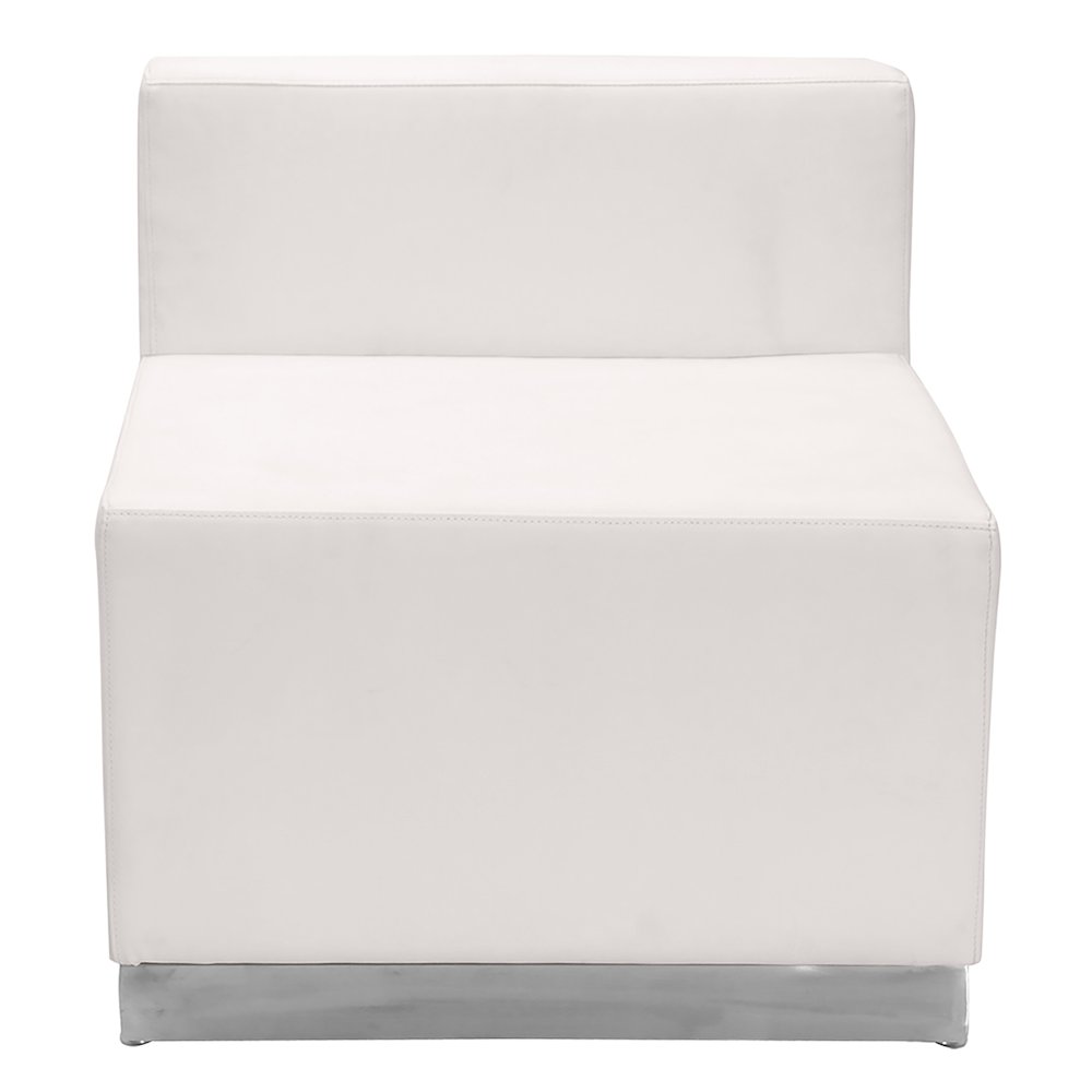 Alon Melrose White LeatherSoft Chair with Brushed Stainless Steel Base