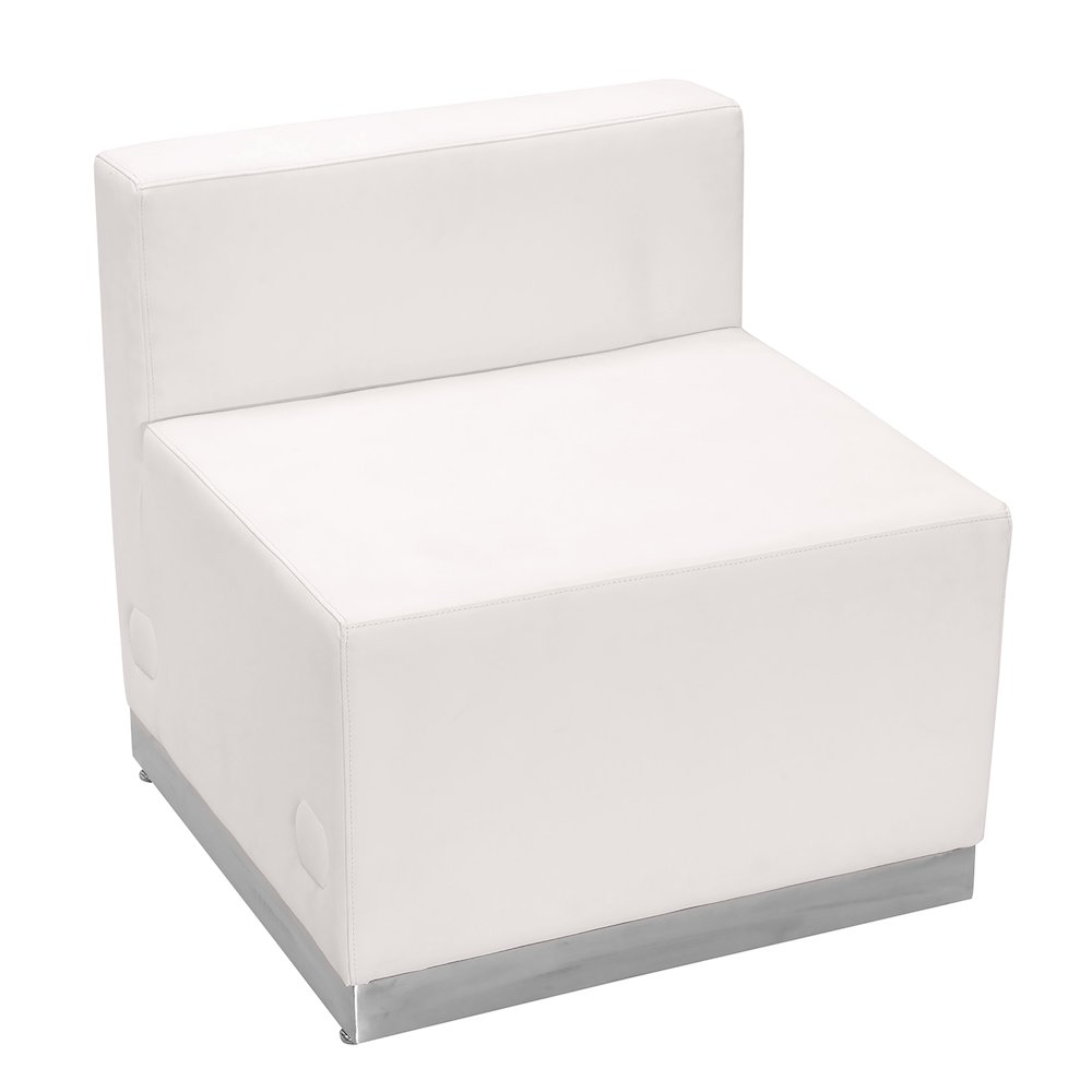Alon Melrose White LeatherSoft Chair with Brushed Stainless Steel Base