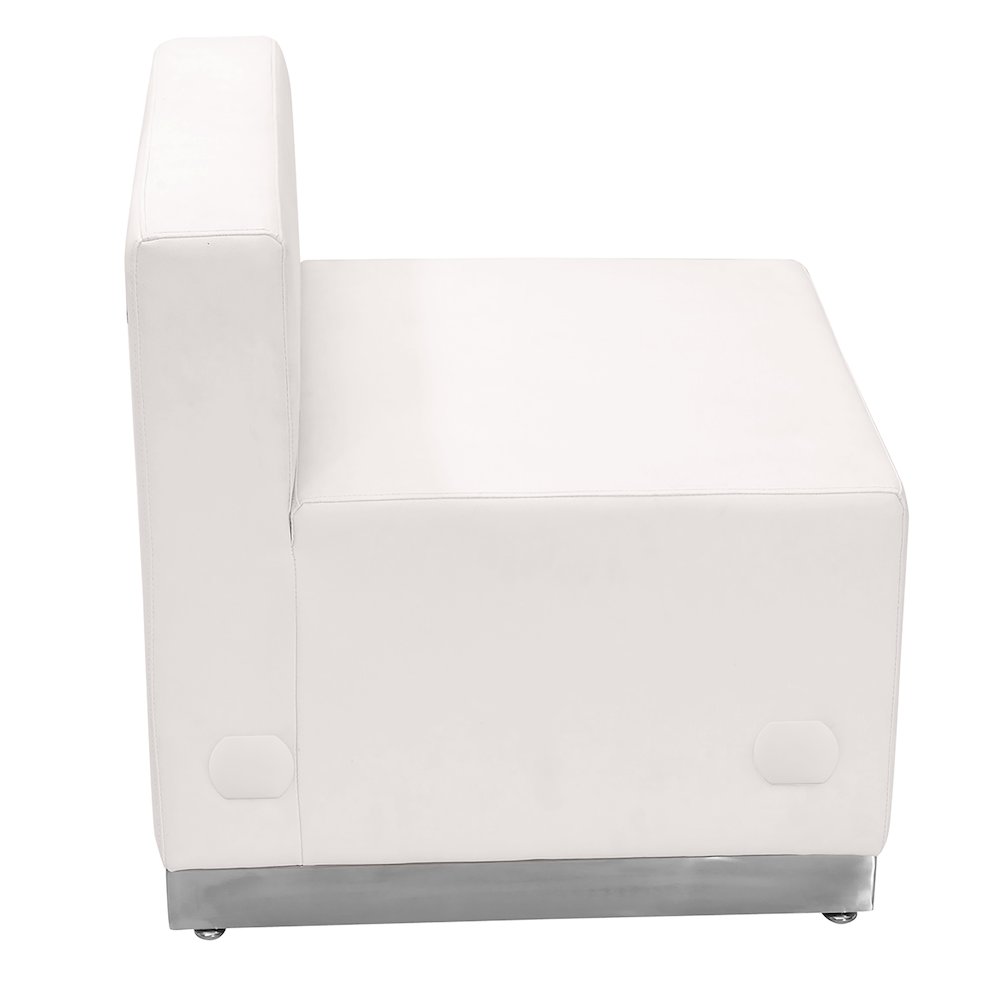 Alon Melrose White LeatherSoft Chair with Brushed Stainless Steel Base