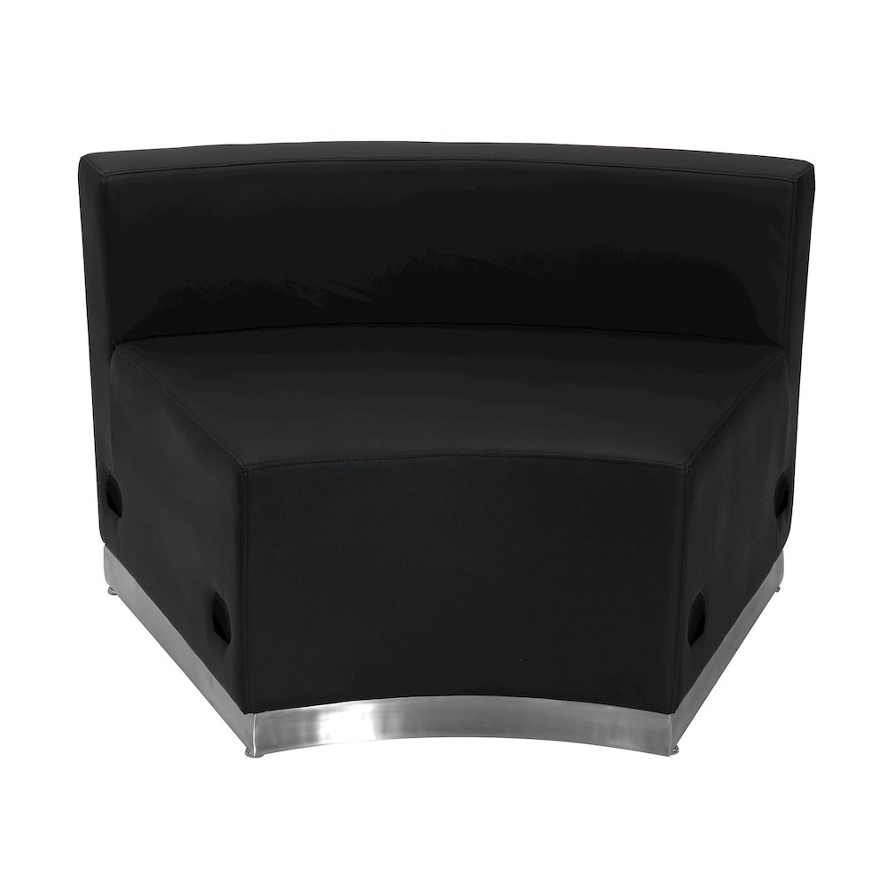 Alon Black LeatherSoft Concave Chair with Brushed Stainless Steel Base