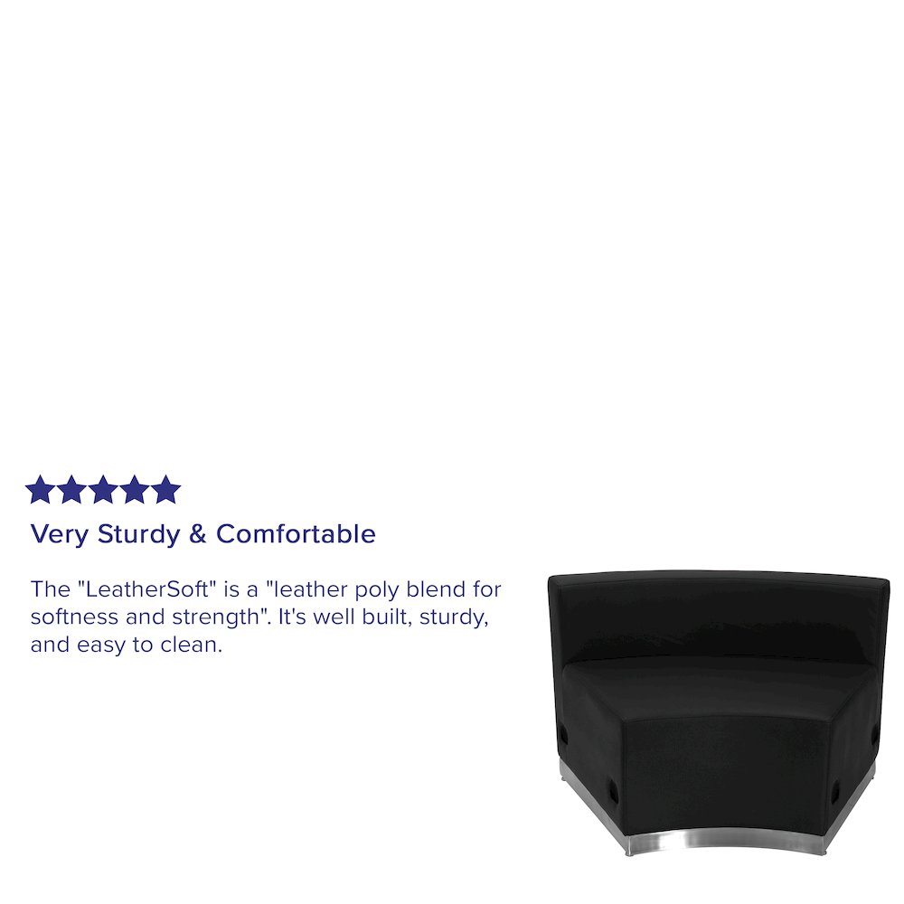Alon Black LeatherSoft Concave Chair with Brushed Stainless Steel Base