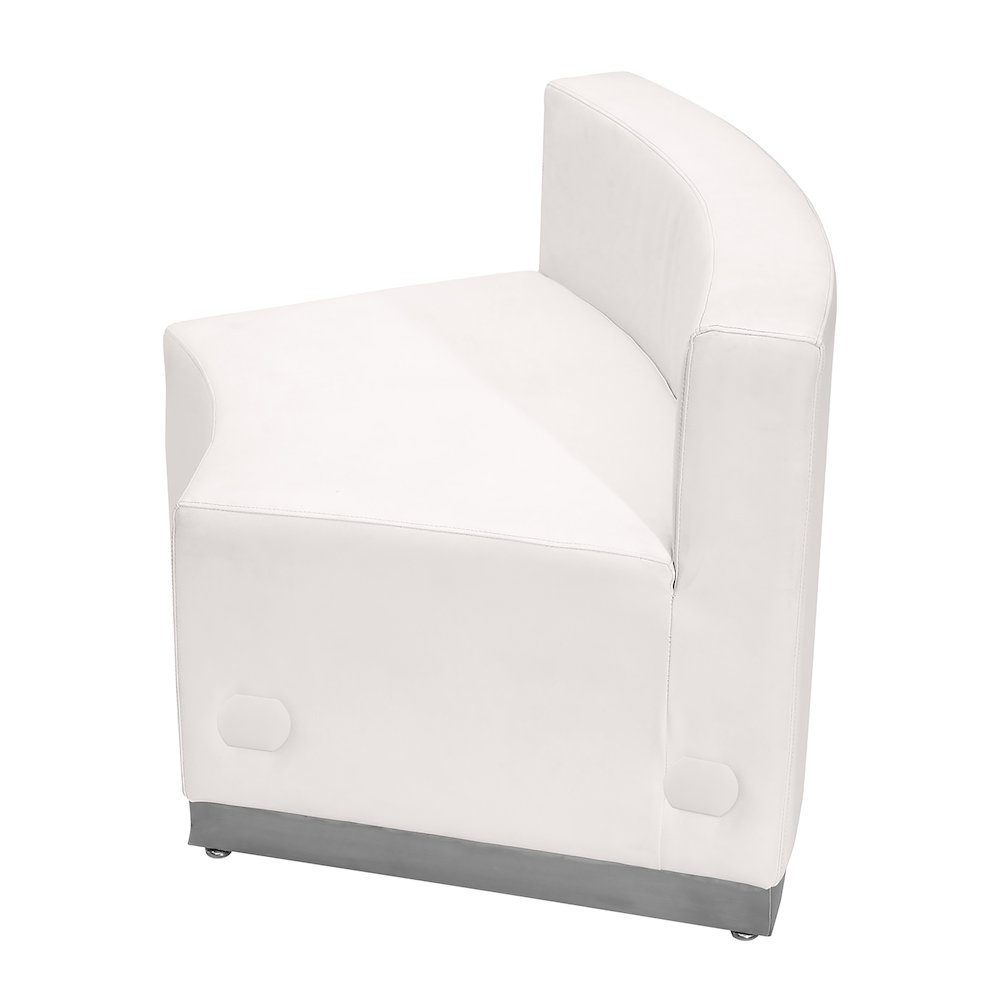 Alon Melrose White LeatherSoft Concave Chair with Brushed Stainless Steel Base